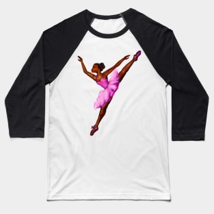 Black ballerina   ! beautiful  black girl with Afro hair and dark brown skin wearing a pink tutu.Hair love ! Baseball T-Shirt